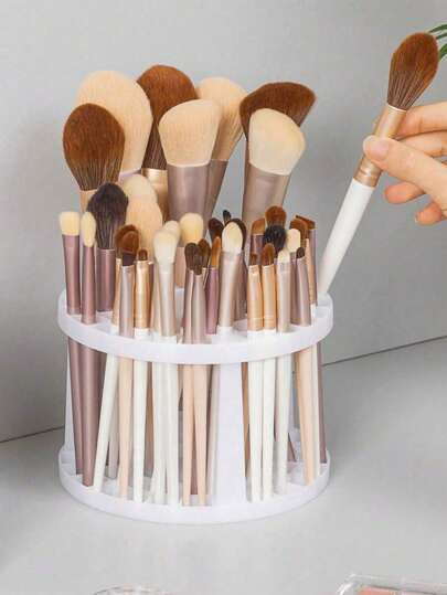 HMQ beauty Soporte multifuncional para almacenar brochas de maquillaje, lápices labiales rojos, lápices de cejas y bolígrafos, con múltiples agujeros y gran capacidad