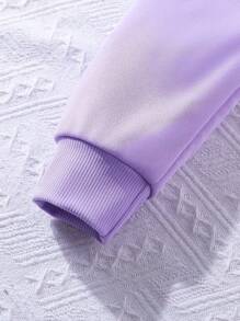 2pcs/Set Tween Girls Hoodie Crop Top And Letter Print Sleeveless Midi Dress