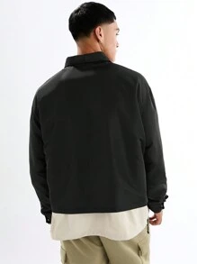 Manfinity VCAY Men's Fashionable Everyday Casual Solid Color Slim Fit Long Sleeve Jacket Men Jacket