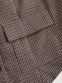 SHEIN MOD Vintage Plaid U-Neck Front Button Pocket Casual Suit Vest Jacket