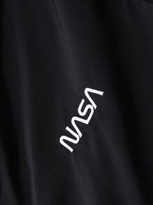 Manfinity Homme Chaqueta casual con capucha con cordón y mangas largas con estampado de letras para hombres