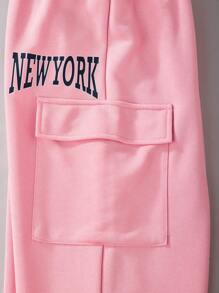2 chiếc áo hoodie in hình New York cho bé gái tuổi teen và quần dài Bộ đồ thể thao thường ngày, Xuân Thu Đông - Nhiều màu - Xem 5