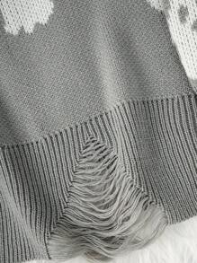 PUNK Suéter informal de manga larga con estampado divertido de fantasma de Halloween para mujer, otoño e invierno