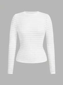 Maija Women's Turtleneck Long Sleeve Striped Chic Casual Top Going Out Tops