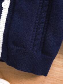 SHEIN Baby Boys V-Neck Button Down Long Sleeve Casual Cardigan