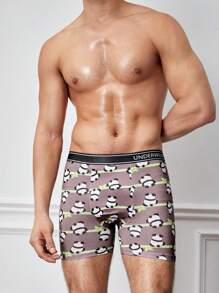 3pcs/Set Men's Simple Letter Print Elastic Waistband Boxer Briefs - Multicolor - View 4