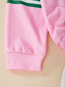 SHEIN Explorewe 2pcs Tween Girl Casual Fashion Collared Sweatshirt And Mini Skirt Set