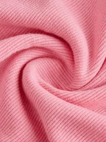 SHEIN Girlism Teen Girls Ruched Waist Knit Casual Cropped Tube Top - Watermelon Pink - View 5