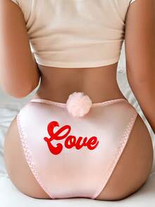 可爱女士甜美彩色印花内裤 - 紫色 - 查看 2