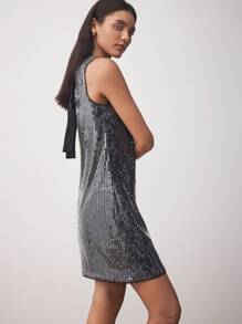 BizChic Women's Elegant Party Sequin Decorated Midi Dress For Commute & Occasion Fall Outfits