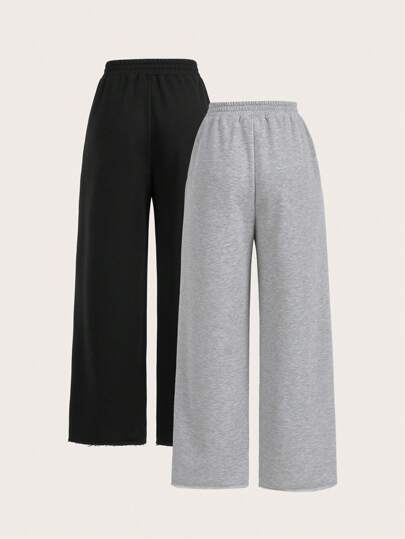 SHEIN EZwear Quần Palazzo thường ngày màu trơn có túi buộc phía trước cỡ lớn dành cho nữ