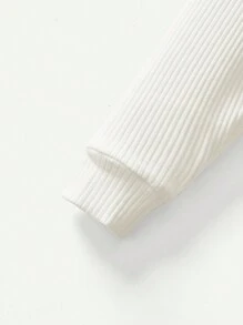 Cozy Pixies 2 件装男婴舒适睡衣 - 纯色高领上衣和长裤家居服套装 - 白色 - 查看 5