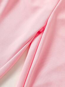 年轻女孩撞色简约风格运动裤套装 - 彩色 - 查看 4