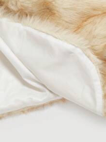 SHEIN MOD Women Khaki Crop Faux Fur Jacket, Fur Coat,Winter Women Coat, Women Outfit