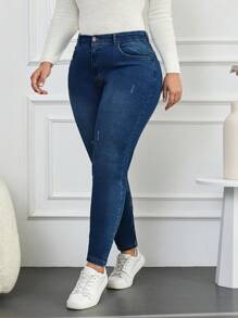 RueChic Plus Ripped Skinny Jeans