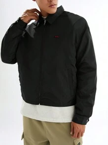 Manfinity VCAY Men's Fashionable Everyday Casual Solid Color Slim Fit Long Sleeve Jacket Men Jacket
