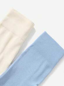 Easithlete 3入組綁帶針織瑜伽打底褲,無縫中等彈性控腹運動打底褲套裝 - 彩色 - 查看 4