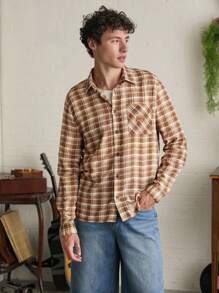 Manfinity VCAY Camisa de vestir holgada de manga larga tejida con estampado digital a cuadros para hombres - Multicolor - Ver 6