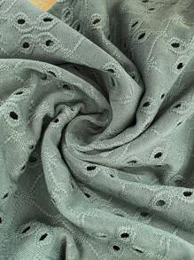 SHEIN Frenchy Áo cánh nữ màu xanh lá cây cỡ lớn giản dị tối giản phong cách Pháp - màu xanh lá - Xem 7