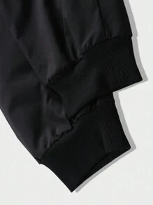 Manfinity Homme Chaqueta casual con capucha con cordón y mangas largas con estampado de letras para hombres