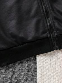 2 件套 Tween 男童印花连帽衫和裤子套装 - 黑色 - 查看 4