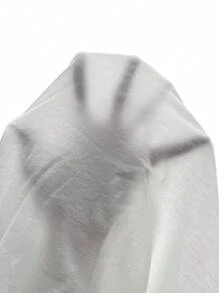SHEIN EZwear 大尺碼圓領純色修身 T 卹 - 白色 - 查看 7