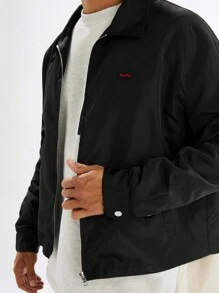 Manfinity VCAY Men's Fashionable Everyday Casual Solid Color Slim Fit Long Sleeve Jacket Men Jacket