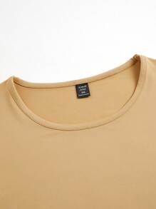 Vestido largo de manga larga con silueta pegada básica para mujer de talla grande - Multicolor - Ver 7