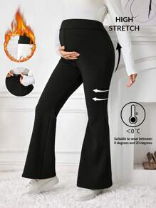 SHEIN Maternity Women's Yoga Pants High Waist Stretch Pants Tummy Control Workout Pants