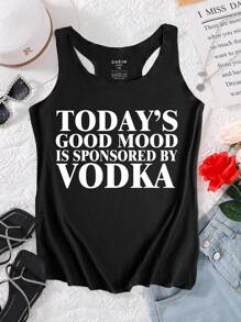 INAWLY Áo thun cổ tròn in khẩu hiệu thường ngày cỡ lớn dành cho nữ Áo thun họa tiết dành cho nữ - màu đen - Xem 6