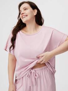 LUVLETTE Women's Plus-Size Soft 100% Pure Cotton Pink Pajamas Sets For Women Lounge Sets For Women Lingerie Bridal Intimates - Watermelon Pink - View 7