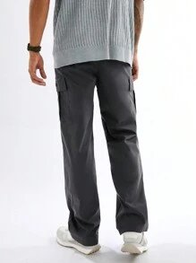 Manfinity VCAY Pantalon droit décontracté pour hommes, léger, taille élastique, couleur unie