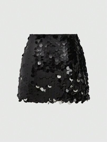 Fairycore Women Sequin Decor Skirt, Casual & Resort, For Carnival