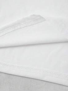 SHEIN Slayr Áo thun cổ tròn in hình môi tay ngắn mùa hè giản dị cho nữ - trắng - Xem 6