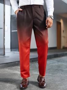 Manfinity Mode Pantaloni casual slim fit da uomo con design graduale della cintura con bottoni e tasche