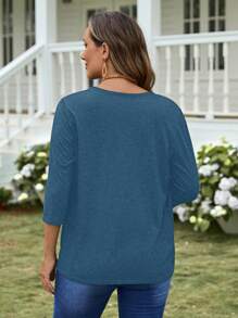 EMERY ROSE Áo khoác cardigan mỏng nhẹ đơn sắc dành cho nữ mùa thu/đông - Màu xanh bụi bặm - Xem 2