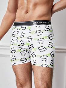 3pcs/Set Men's Simple Letter Print Elastic Waistband Boxer Briefs - Multicolor - View 3