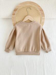 Cozy Pixies 适合年轻女孩的 3D 蝴蝶结圆领落肩套头衫 - 彩色 - 查看 2