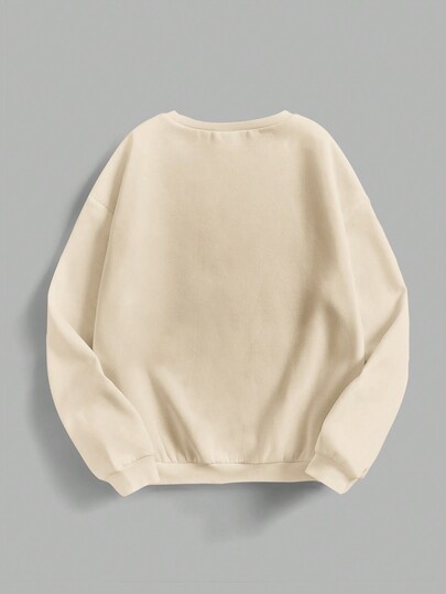 Kawaii Femmes Pull ras-du-cou ample à manches longues, imprimé cerise avec nœud papillon, décontracté