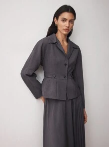 BizChic Women Vintage Elegant Waisted Business Suit Jacket Fall Women Outfits