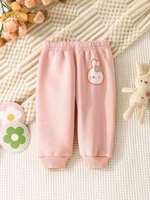 3pcs Baby Girl Cute Rabbit Print Casual Pants, Autumn And Spring Outdoor Wear - Multicolor - View 3