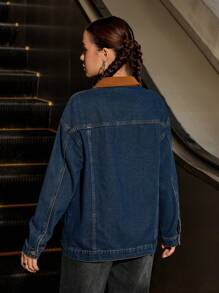 SHEIN Explorewe Teen Girl Retro Y2K Denim Jacket, Casual School Style