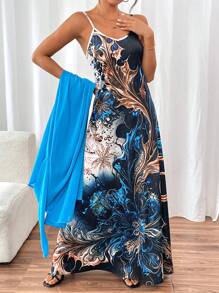 SHEIN Clasi Women Chiffon Printed Casual Dress