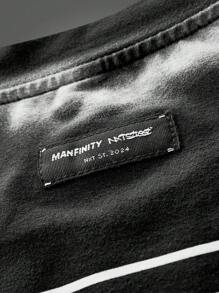 Manfinity VCAY Manfinity NXTstreet 2 件套大码男士休闲无袖针织背心和抽绳腰直筒短裤套装夏季