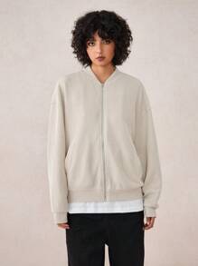 Manfinity VCAY Men's Loose Knit Drop Shoulder Casual Cardigan Jacket, Suitable For Fall & Winter