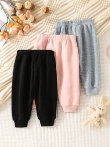 3pcs Baby Girl Cute Rabbit Print Casual Pants, Autumn And Spring Outdoor Wear - Multicolor - View 2