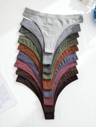 9st/set Sömlösa bekväma trosor med stringtrosor