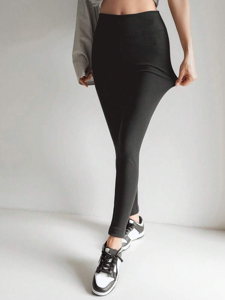 Women's Solid Color High Waist Thick Leggings,Back To School Clothes Fall,Winter Tights