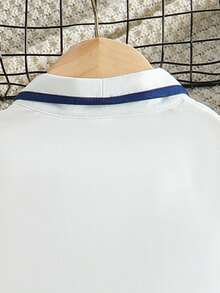 SHEIN 2 件装年轻男童休闲纯色拼色长袖上衣和裤子家居服套装 - 彩色 - 查看 5