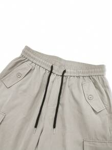Manfinity Hypemode Loose-Fit Men's Flap Pocket Side Drawstring Waist Cargo Pants